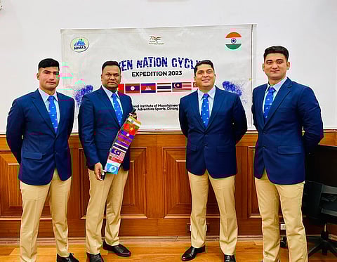 National Institute Of Mountaineering And Adventure Sports Team On 6-Nation Cycling Expedition