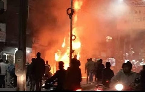 Cloth And Shoe Showroom Gutted In Fire At Mathura