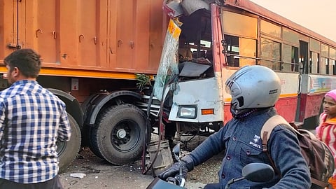 UP Roadways Bus Rams Into Stationary Dumper In Unnao, Two Dozen Passengers Injured