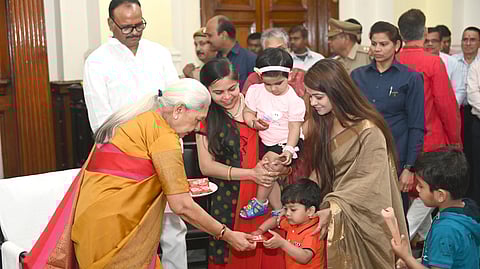 Commoners, VVIP’s Meet And Greet Governor Anandiben Patel At Raj Bhawan On Holi