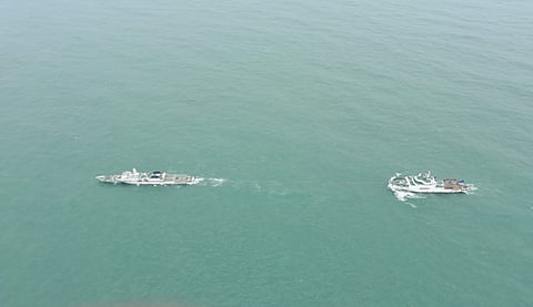 Indian Coast Guard Rescues 36 Crew Including 8 Scientists Onboard A Research Vessel Off Karwar Coast