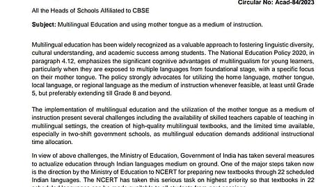 CBSE Allows Regional Languages As Medium Of Instruction In Schools