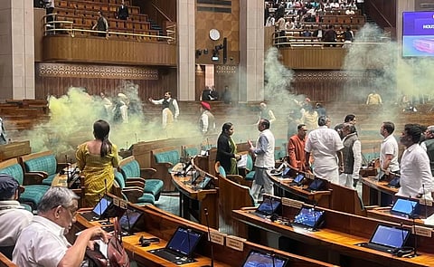 Major Security Lapse In Parliament, Two Men Jump Into Lok Sabha And Spray Smoke