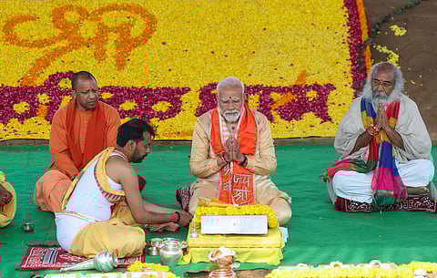 PM Modi Lays Foundation Stone Of Shri Kalki Dham In Sambhal District Of UP