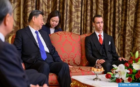 Moroccan Crown Prince Moulay El Hassan Receives Chinese President In Casablanca