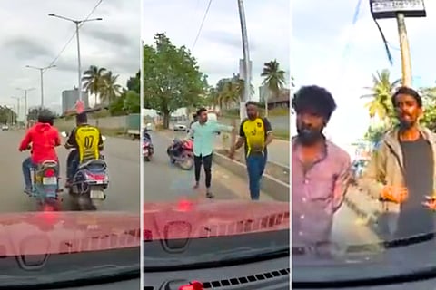 A collage from two incidents of the crime