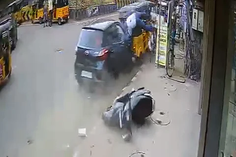 Screengrab from the CCTV footage of the accident