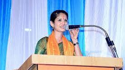 Chaitra Kundapura, a Hindutva activist who was formerly associated with the Akhila Bharatiya Vidyarthi Parishad