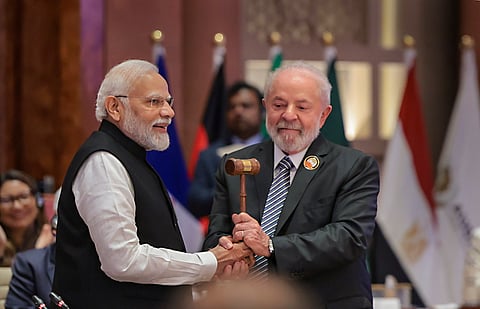 PM Modi with Brazil President Luiz Inacio Lula da Silva