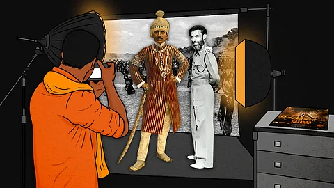 An image of Hyderabad Nizam and Qasim Razvi