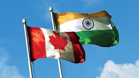 India and Canada flags