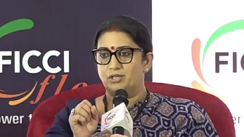 Union Minister Smriti Irani speaking at FICCI event