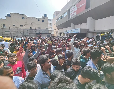 Fans gathering outside theatres for Vijay's Leo release