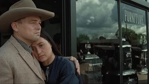 Leonardo DiCaprio and Lily Gladstone in Killers of the Flower Moon