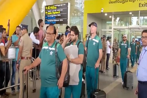 Pakistan cricket team arriving in Chennai for World Cup 2023.