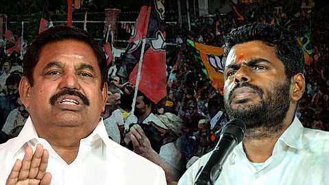 Tamil Nadu BJP chief Annamalai and AIADMK General Secretary Edappadi K Palaniswami.
