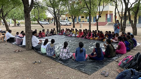 Mallata High School girls participating in Kishori Collective.