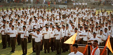 RSS workers march in Varanasi