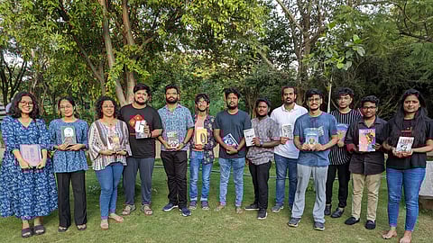 Members of Hyderabad reads Ambedkar at KBR park in the city