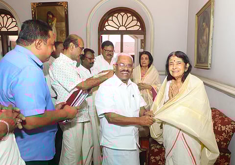 From an earlier event of Devaswom Board, honoring erstwhile Travancore royal family members