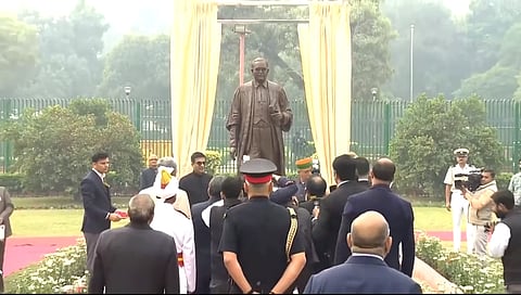 The newly unveiled Ambedkar statue