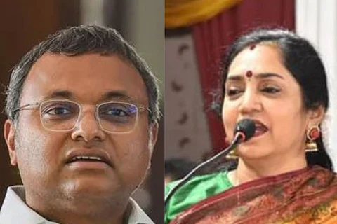 Congress MP Karti Chidambram and DMK MP Thamizhachi Thangapandian