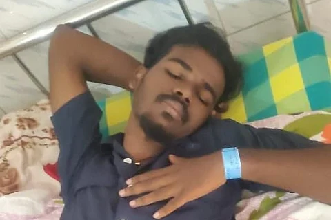Parthipan, 17, at a hospital in Kerala