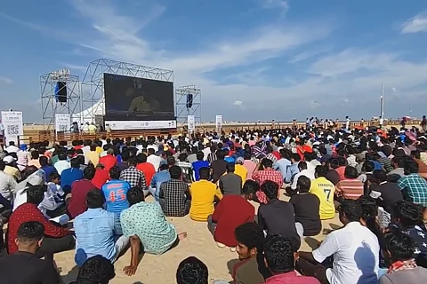 IND vs AUS screening live at Marina Beach, Chennai
