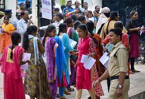 Candidates appearing for job recruitment