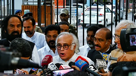 Congress General Secretary Jairam Ramesh addressing the press