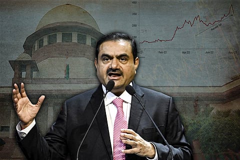 Gautam Adani in the backdrop of the Supreme Court