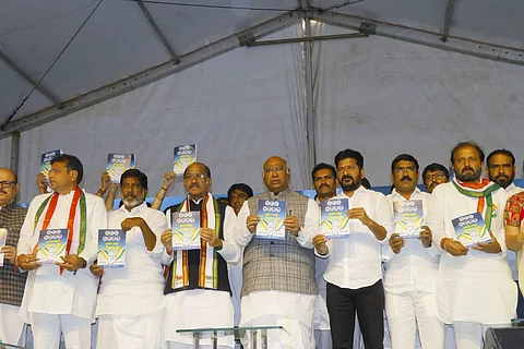 Telangana Congress releases its manifesto ahead of Assembly elections scheduled for November 30.