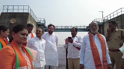 BJP leaders at Medigadda Barrage