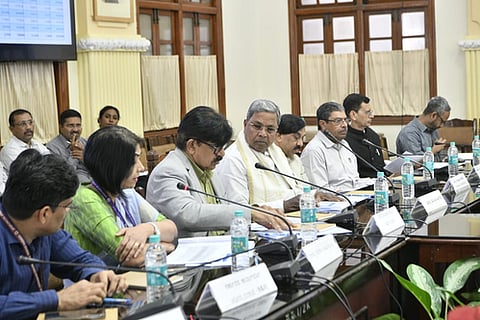 Siddaramaiah in a meeting