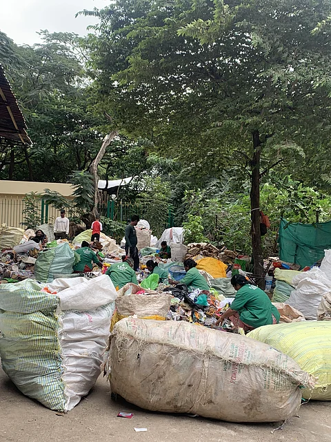 Waste pickers sorting dry waste