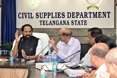 N Uttam Kumar Reddy in a review meeting