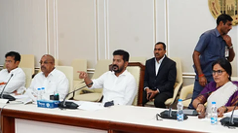 Revanth Reddy presiding a meeting