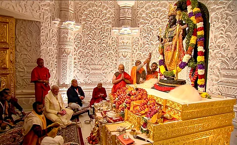 BJP, RSS leaders perform ceremony at Ayodhya Ram temple