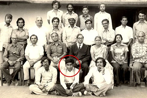 The Archeological Survey of India team which excavated the Babri Masjid site in 1976-77. Muhammed is the person sitting on the ground in the middle in the first row.