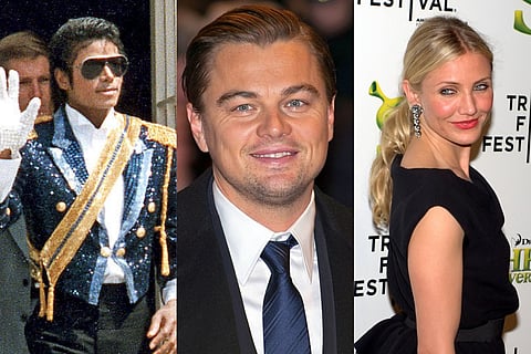 From left: Michael Jackson, Leonardo Dicaprio, and Cameron Diaz