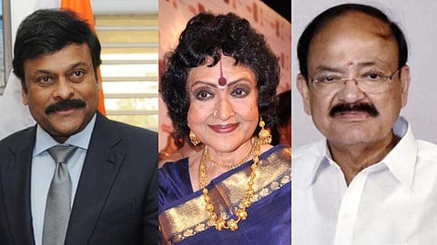 Veteran actor Vyjayantimala, Chiranjeevi, Venkaiah Naidu conferred Padma Vibhushan