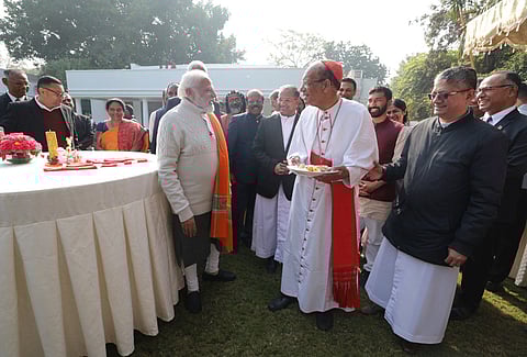 PM Narendra Modi interacting with Christian leaders during Christmas