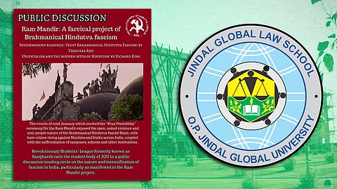 A poster of the controversial event with the OP Jindal logo