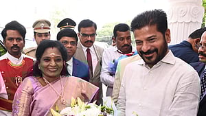 Telangana Governor Tamilisai Soundararajan and Telangana Chief Minister Revanth Reddy