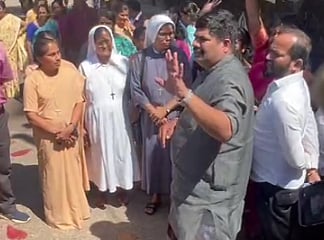 Mangaluru South MLA Vedavyas Kamath with the school management