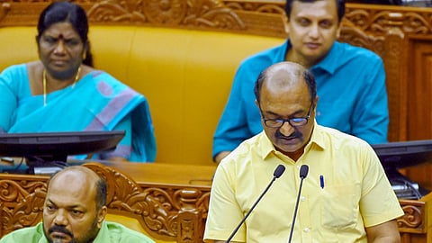 Kerala Finance Minister KN Balagopal presenting the state budget 2024 at the Assembly