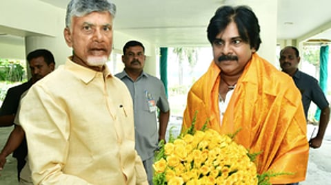 TDP president Chandrababu Naidu and Jana Sena Party chief Pawan Kalyan