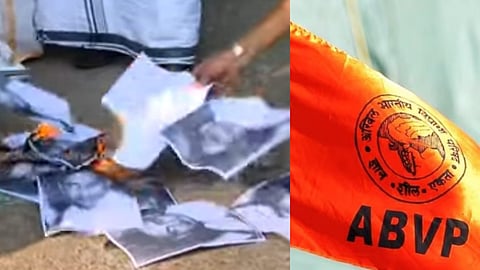 ABVP holds rally in NIT Calicut against professor’s comment, burns Godse portrait