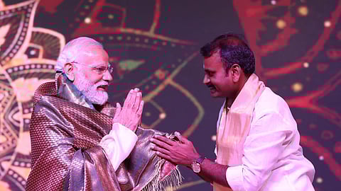 L Murugan with Prime Minister Narendra Modi