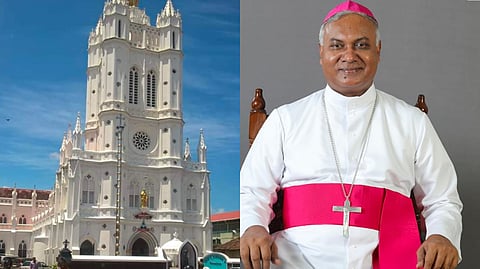 The Palayam Latin Church in Thiruvananthapuram (left) Bishop Dr Thomas Jessayyan Netto